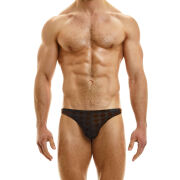 - "Pied De Poule Low Cut Brief - Bronze" 