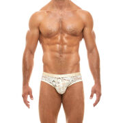 - "Floral Lace Classic Briefs - Ivory" 