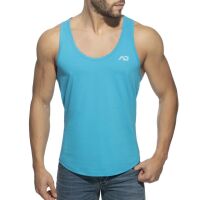 - "U-Neck Cotton Tank Top - Turquoise" 