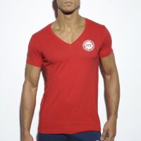  "Basic Fitness V-Neck T-Shirt - Red" 