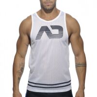 - "Mesh AD Tank Top - White" 