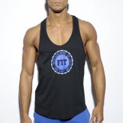 - "Fitness Badge Plain Tank Top - Black" 