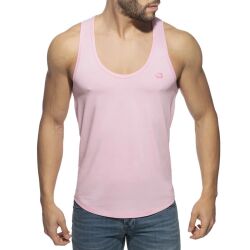 - "U-Neck Cotton Tank Top - Pink" 