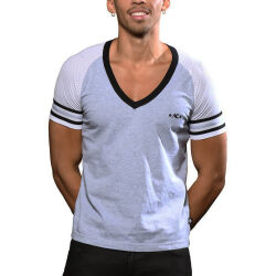  "Sports V-Neck Tee - Heather Grey" 