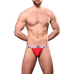 - "Almost Naked Hang-Free Cotton Jock - Red" 