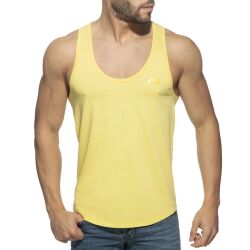 - "U-Neck Cotton Tank Top - Yellow" 