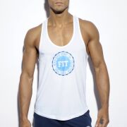 - "Fitness Badge Plain Tank Top - White" 