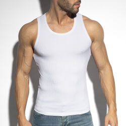 - "Recycled Rib Sports Tank Top - White" 