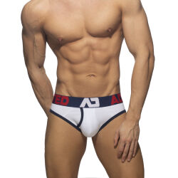 - "Open Fly Cotton Brief - Navy" 