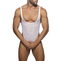   "Fantasy Diamond Bodysuit Thong - White" 