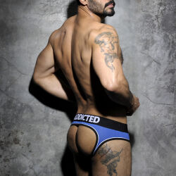 - "Double Piping Bottomless Brief - Royal Blue" 