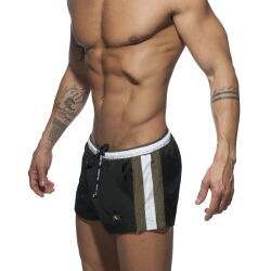 - "Stripes Basic Swim Short - Black" 