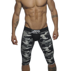    "Fetish Knee Length Pant Back Opening - Camouflage Charcoal" 