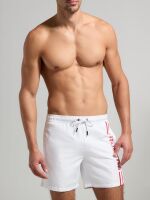 - "Striped Medium Boardshort - White" (. !) 