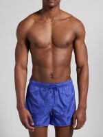 - "Retro Men's Swim Trunks - Clematis Blue" (. !) 