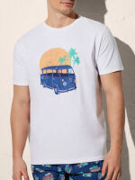  "90502 - T-Shirt with Van Print Blanco" (. !) 
