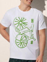  "90501 - T-Shirt with Bicycle Print Blanco" (. !) 