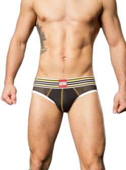 - "Backless Briefs Bond Street - Black/Yellow/White" (SALE!) 