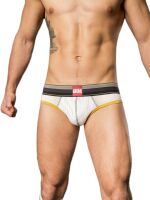 - "Backless Briefs Bond Street - White/Yellow/Black" (SALE!) 