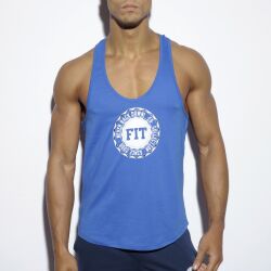 - "Fitness Badge Plain Tank Top - Royal Blue" 