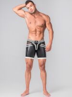   "Youngero Generation Y - Men's Fetish Shorts Zipped Rear - Neon White" 
