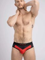 - "Mesh Briefs with 2-layer Pouch - Red" 