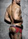 - "Double Piping Bottomless Boxer - Red" 