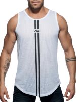 - "Double Stripe Tank Top - White" 