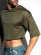  / - "Oversize Crop Top - Khaki" 