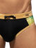 - "Side Leaves Swim Briefs - Black" 