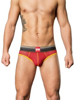 - "Backless Briefs Bond Street - Red/Yellow/Black" (SALE!) 