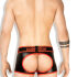 - "Open Rear Trunk Shorts - Black/Red" 