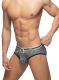 - "Leopard Stripes Swim Briefs - Charcoal" 