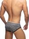 - "Leopard Stripes Swim Briefs - Charcoal" 