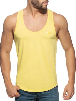 - "U-Neck Cotton Tank Top - Yellow" 