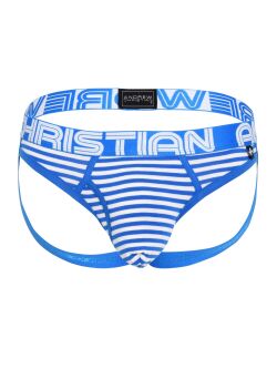 - "Almost Naked Fly Stripe Briefs Jock - Electric Blue/White Stripes" 