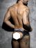 - "Double Piping Bottomless Briefs - Black" 