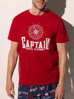  "90503 - T-Shirt with Captain Print Rojo" (. !) 