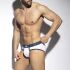 - "White Cotton Briefs - Navy" 