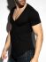  "Deep V-Neck T-Shirt - Black" 