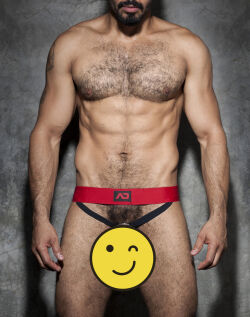 - "Fetish Cockring Double Jock - Red" 