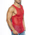 - "Mesh Broad Tank Top - Red" 