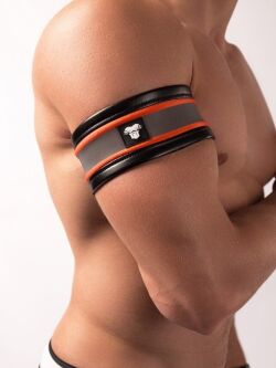    "Youngero - Neon Maskulo Spandex Biceps Band Neon Orange" 