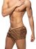 - "Leopard Stripes Swim Shorts - Brown" 