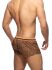 - "Leopard Stripes Swim Shorts - Brown" 