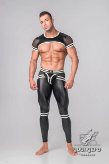 - /  "Youngero Generation Y - Men's Fetish Crop Top - Neon White" 