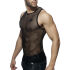- "Black & White Mesh Tank Top - Black" 