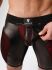  "Armored - Men's Fetish Shorts Zipped Rear - Red" 