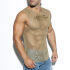 - "Mesh Broad Tank Top - Khaki" 