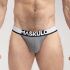 - "Open Thigh Microfiber Briefs - Grey" 